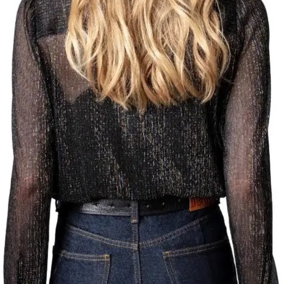 Zadig & Voltaire Lurex Shirt NEW WITH TAGS - Picture 4 of 10